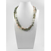 Exclusive necklace &quot;Elena&quot; Opal barrel, Pearls, rondel, Labrador crumb, 2 rows