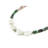 Exclusive necklace &quot;Anemone&quot; Zoisite barrel, Baroque pearls, Cat&#039;s eye crumb