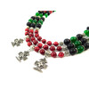 Exclusive necklace &quot;Clarinet&quot; Coral, Shungite, Chrysoprase, 3 rows