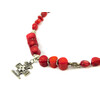 Exclusive necklace &quot;Lydia&quot; coral, coin, tube