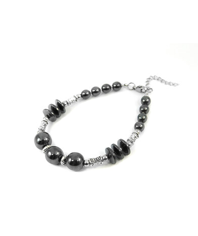 Exclusive bracelet "Gretta" Hematite, washer