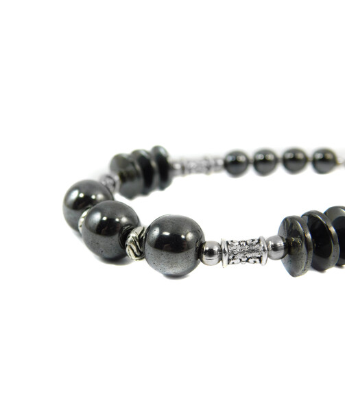 Exclusive bracelet "Gretta" Hematite, washer