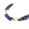 Exclusive necklace &quot;Frida&quot; Pearls, Sodalite barrel, 2 rows