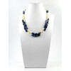 Exclusive necklace &quot;Frida&quot; Pearls, Sodalite barrel, 2 rows