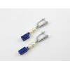 Exclusive earrings &quot;Frida&quot; Pearls, Sodalite barrel