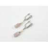 Exclusive earrings &quot;Frida&quot; Rice pearls, Kunzite barrel