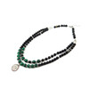 Exclusive necklace &quot;Virgil&quot; Malachite, Agate, 2 rows