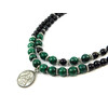 Exclusive necklace &quot;Virgil&quot; Malachite, Agate, 2 rows