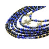 Exclusive necklace &quot;Marlena&quot; Lapis lazuli, Pearls, Shungite, rondel, 6 rows