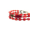 Exclusive bracelet &quot;Anna-Maria&quot; Coral rice, rondel, 3 rows