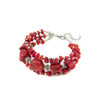 Exclusive bracelet &quot;Ksenia&quot; Coral galtovka, 3 rows