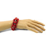 Exclusive bracelet &quot;Ksenia&quot; Coral galtovka, 3 rows