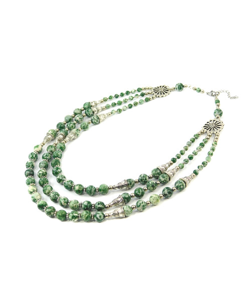 Exclusive necklace "Yarinka" Jasper, 3 rows