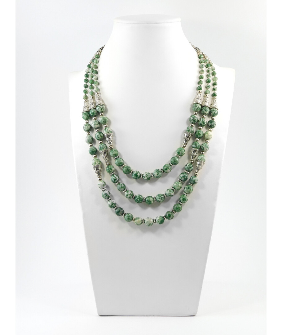 Exclusive necklace "Yarinka" Jasper, 3 rows