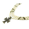 Exclusive necklace &quot;Cornelia&quot; White coral, rondel, barrel, drop, 3 rows