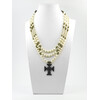 Exclusive necklace &quot;Cornelia&quot; White coral, rondel, barrel, drop, 3 rows