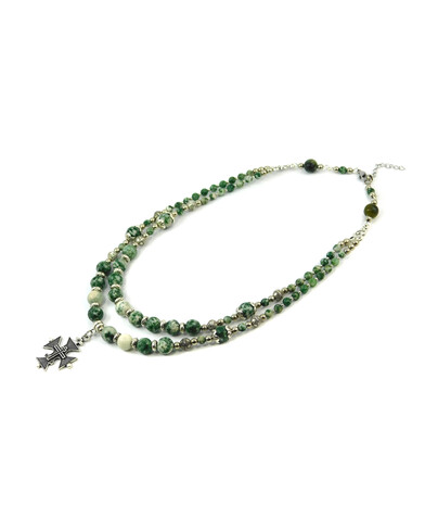 Exclusive necklace "Yaz" Jasper, 2 rows