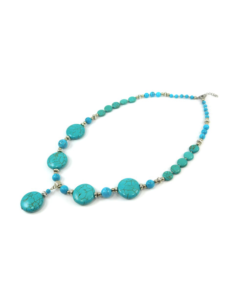 Exclusive necklace "Verda" Turquoise, coin