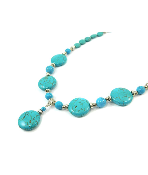 Exclusive necklace "Verda" Turquoise, coin