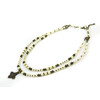 Exclusive necklace &quot;Katryana&quot; White coral, rondel, drop, 2 rows