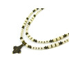 Exclusive necklace &quot;Katryana&quot; White coral, rondel, drop, 2 rows