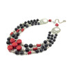 Exclusive necklace &quot;Mirinda&quot; Agate, coral, 3 rows