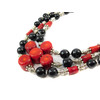 Exclusive necklace &quot;Mirinda&quot; Agate, coral, 3 rows