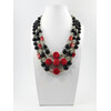 Exclusive necklace &quot;Mirinda&quot; Agate, coral, 3 rows