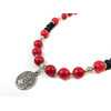 Exclusive necklace &quot;Lucky coin&quot; Coral press, rondel, Shungite, rondel