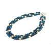 Exclusive necklace &quot;Aurika&quot; Cat&#039;s eye blue, Pearls, 3 rows