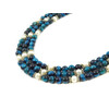 Exclusive necklace &quot;Aurika&quot; Cat&#039;s eye blue, Pearls, 3 rows