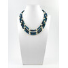 Exclusive necklace &quot;Aurika&quot; Cat&#039;s eye blue, Pearls, 3 rows