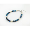 Exclusive bracelet &quot;Aurika&quot; Cat&#039;s eye blue, Pearls