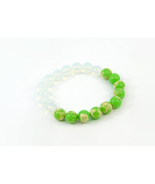 Variscite bracelet, Moonstone, rubber band