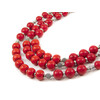 Exclusive necklace &quot;Fagra&quot; Coral press, rondel, 3 rows