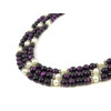 Exclusive necklace &quot;Aurika&quot; Cat&#039;s eye purple, Pearls, 3 rows