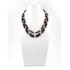 Exclusive necklace &quot;Aurika&quot; Cat&#039;s eye purple, Pearls, 3 rows