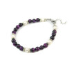 Exclusive bracelet &quot;Aurika&quot; Cat&#039;s eye purple, Pearls