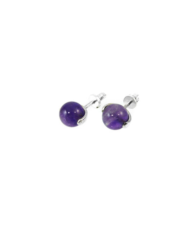 Puset earrings Amethyst, silver