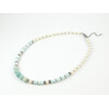 Exclusive necklace &quot;Malvida&quot; Amazonite, Pearls, Mushli rondel