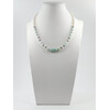 Exclusive necklace &quot;Malvida&quot; Amazonite, Pearls, Mushli rondel