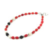 Exclusive necklace &quot;Rygina&quot; Lava, Coral galtovka, spongy, rondel