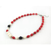 Exclusive necklace &quot;Maraldina&quot; Lava, Coral galtovka, spongy, rondel