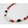 Exclusive necklace &quot;Maraldina&quot; Lava, Coral galtovka, spongy, rondel