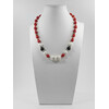 Exclusive necklace &quot;Maraldina&quot; Lava, Coral galtovka, spongy, rondel