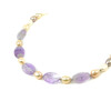 Exclusive necklace &quot;Felicita&quot; Amethyst faceted oval, Pearls