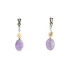 Exclusive earrings &quot;Felicita&quot; Amethyst faceted oval, Pearls