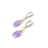 Exclusive earrings &quot;Felicita&quot; Amethyst faceted oval, Pearls