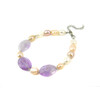 Exclusive bracelet &quot;Felicita&quot; Amethyst faceted oval, Pearls