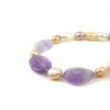 Exclusive bracelet &quot;Felicita&quot; Amethyst faceted oval, Pearls